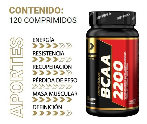 Imagen 6 de 9 de Whey Protein 3 Kg ( Proteína Pura ) + Bcaa 120 Comprimidos. Body Advance