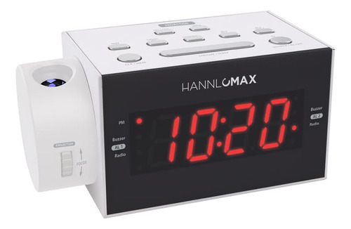 Hannlomax Hx-109cr Radio Fm Pll, Reloj Con Alarma Dual, Proy