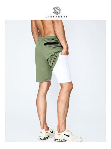 Pantalón Corto Doble 2 En 1 Hombre Toalla Gimnasio Bermuda