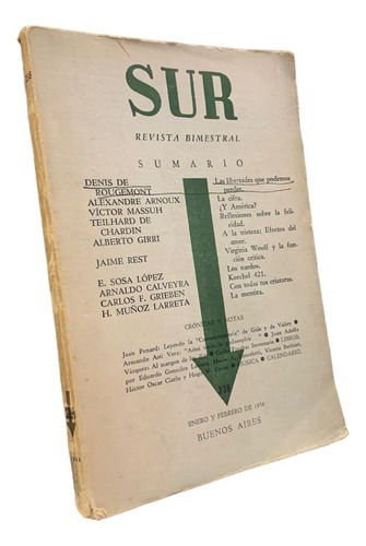 Revista Sur N° 238 1956 Girri Jaime Rest Denis De Rougemont