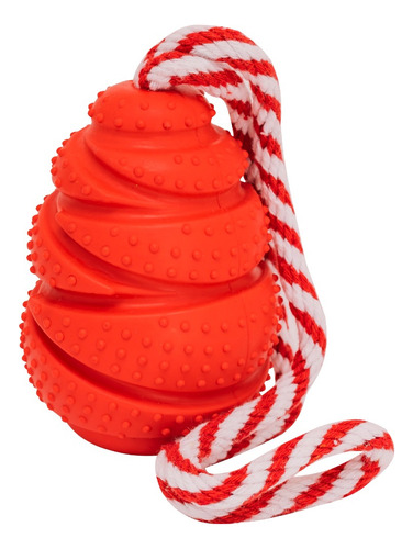 Brinquedo Mordedor Recheável Cone G Com Corda Cachorro Cor Vermelho