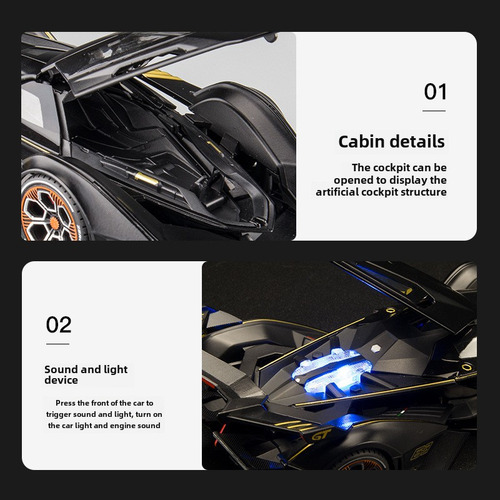 1 To 24 Gold Cube Mclaren 720s-silver - 1:22 Scale