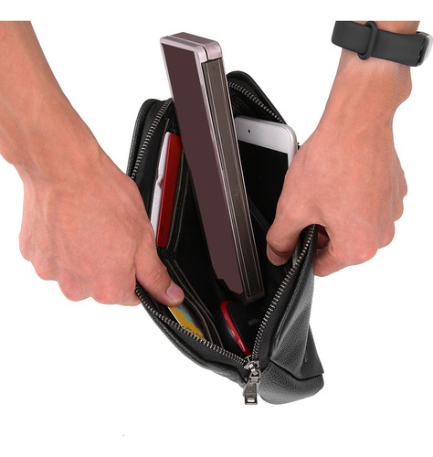 Cartera Safety Fipilock Fl-v1 De Piel Con Cremallera Intelig