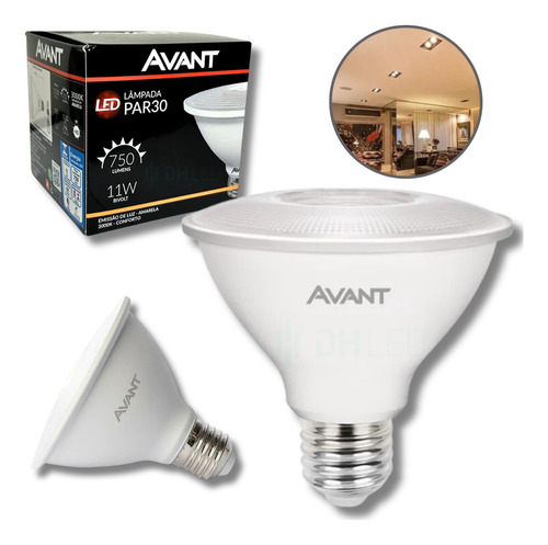Kit 12x Lâmpada Led Par30 11w Avant Branco Quente E27 Luz Branco-quente 110v/220v