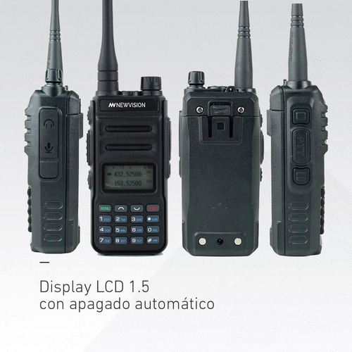 Imagen 5 de 10 de Kit X 4 Handy Radio Walkie Talkie Newvision Uhf Vhf 8w