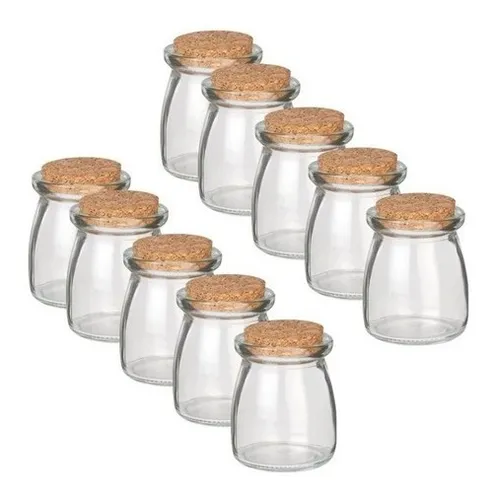 comprar 6 Potes De Vidro Com Tampa De Rolha Para Lembrancinha 100ml