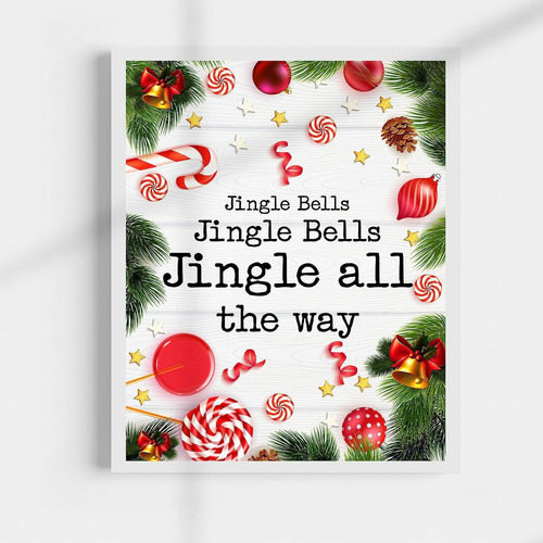 Jingle Bells-jingle All The Way Christmas Song Wall Art Deco