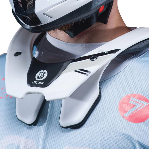 Protector Cervical Atlas Air Lite Cuello Motocross Karting Color Blanco Talle L