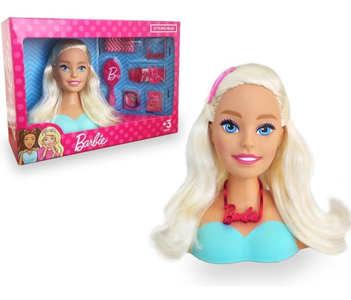 Busto de Barbie, cabeza de peinado, original para títeres, con licencia Mattel