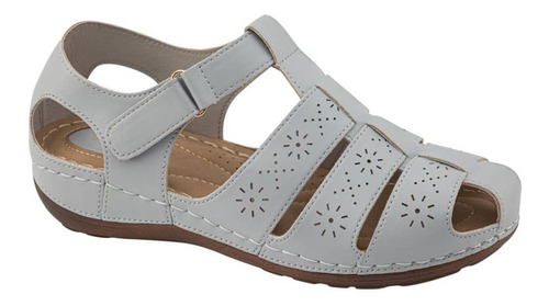 Sandalias Shosh Confort Perforado Color Gris, Mod. 1060157