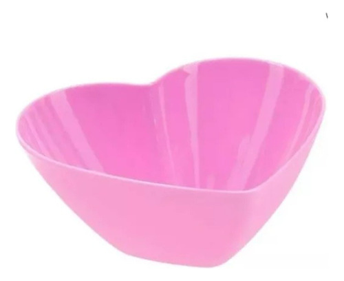 10 Bowl Tazón Plato Botanero Color Rosa En Forma De Corazón