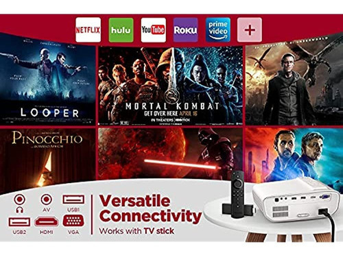 Proyector Mooka Native 1080p Con Wifi, Proyector De Película