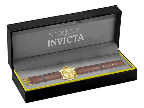 Reloj Invicta Angel 15150 Dorado Pulso Café Dama Elegante