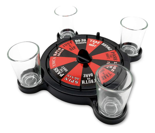 Juego Ruleta Casino Shots Drinking Game Fiestas Con 4 Vasos