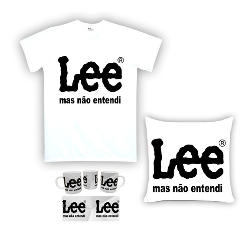 Imagem 1 de 1 de Kit Camiseta, Almofada E Caneca Lee