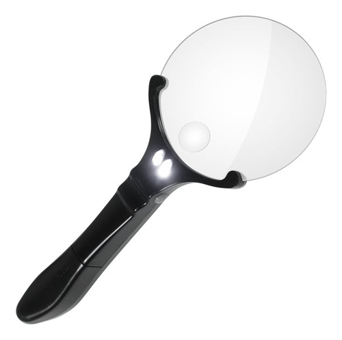 Securityman Lupa De Mano Con Luz (2 Led Brillantes) - Lente