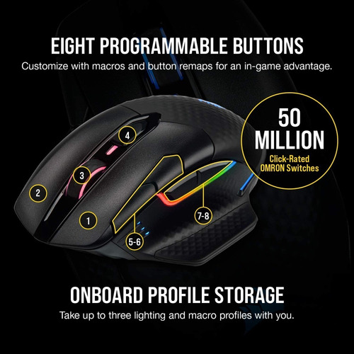Mouse Corsair Dark Core Rgb Pro Gamer - 8 Botones Bluetooth