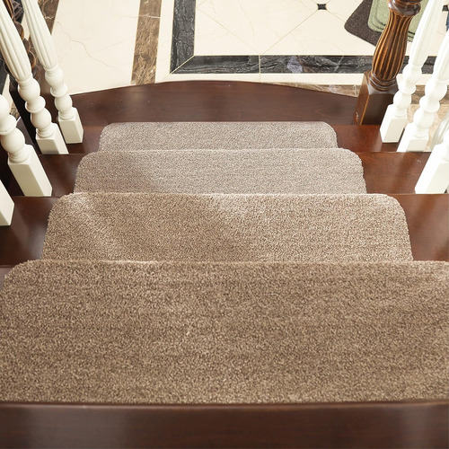 Alfombras Para Escalera Antideslizante Beige 10 Pcs.