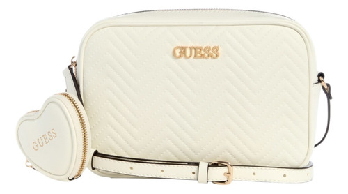 Bolsa Guess Factory Vg979514-mil Acabado de los herrajes Níquel Color Blanco Correa de hombro Blanco Diseño de la tela Lisa