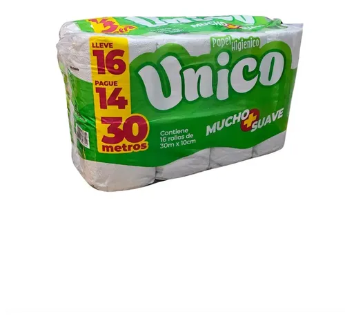 Papel Higienico Unico 30 Metros X16 Rollos