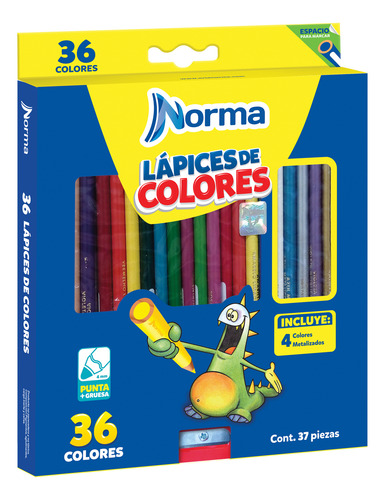 Lápices De Colores Norma 4 Metalizados 36 Piezas