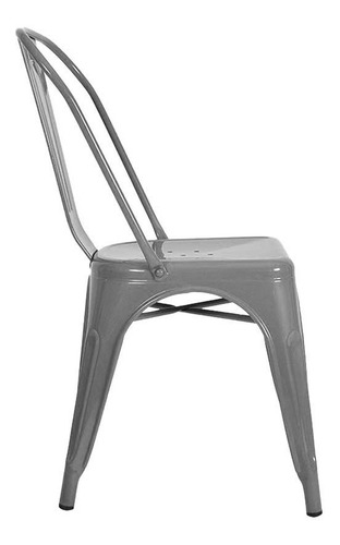 Imagen 2 de 3 de Silla Tolix Metálica Plata Hogar Restaurante
