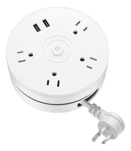 Multicontacto Retráctil Redonda Con Puertos Usb 4 Salidas
