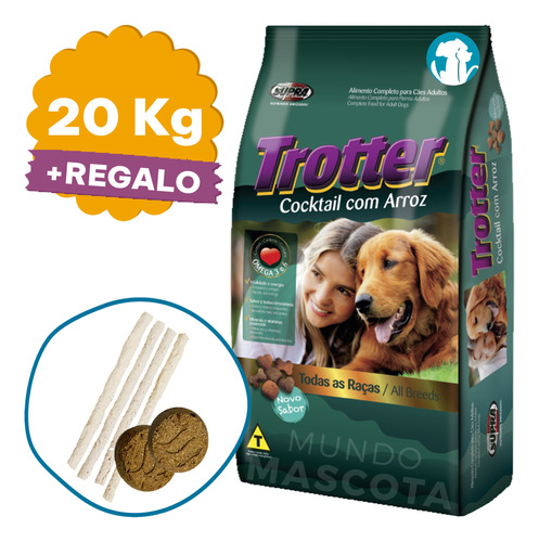 Comida Trotter Perro Adulto Cocktail Arroz 20 Kg + Envío