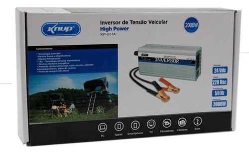 Inversor De Tensão Veicular 24v Para 220v 2000w Kp551a Knup