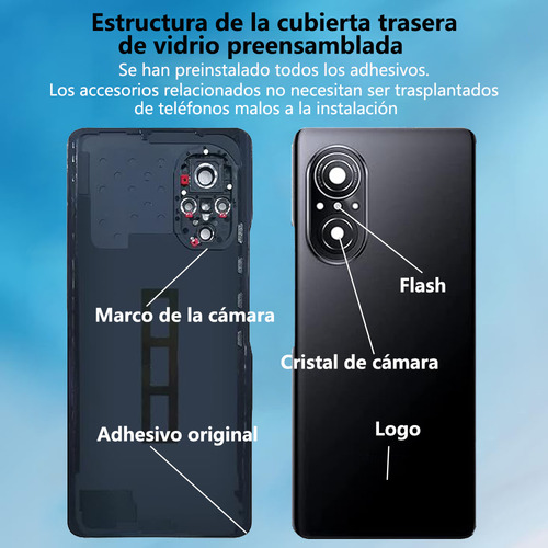 Tapa Trasera Para Huawei Nova 9 Se Jln-lx1/3 Juliaqn-l01b/l21b/l23a Con Cristal Cámara