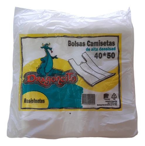 Bolsa Camiseta 40x50 Blanca Reforzada Dragoncito Bulto X20