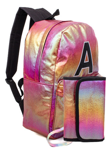 Mochila Escolar + Cartuchera  Holograma 2023