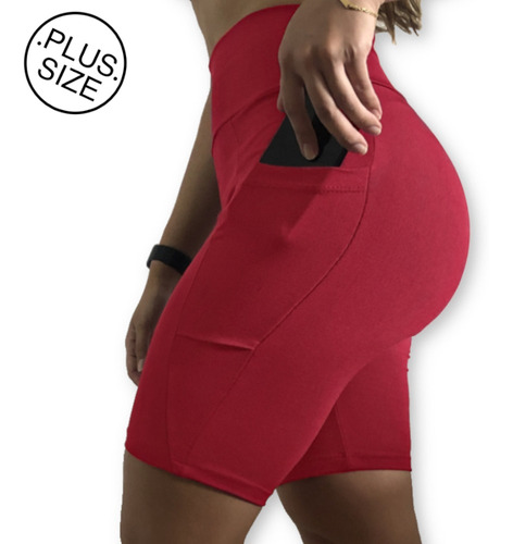 Bermuda Plus Size G1 A G5 Bolso Dispositivo Celular Fitness