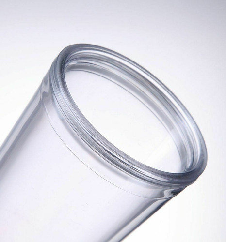 Hermoso Vaso Doble Capa Termico Transparente Tipo Starbucks