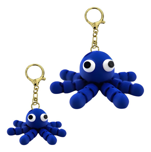 Llavero De Pulpo Articulado Distintos Colores Accesorio Moda Azul