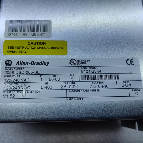 Servodriver Kinetix Ultra 3000 2098-dsd-005-se Allen Bradley (Usado)