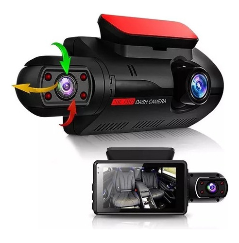 Camera Veicular Dashcam Grava Dentro E Fora Do Carro Display