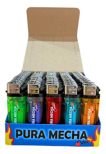Caja Encendedor Transparente Pura Mecha 50 Unidades