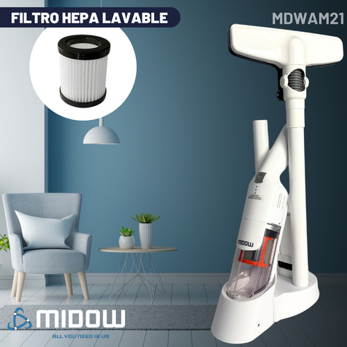 Aspiradora Inalambrica Midow Multi-funcion A Bateria 3 En 1 Filtro Hepa