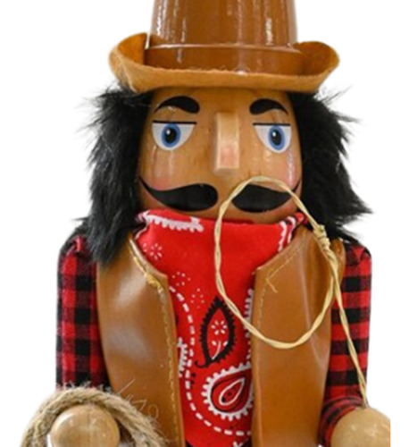 Cascanueces De Madera Decoración Navideña Mesa Vaquero