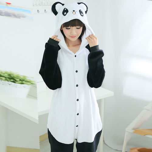 Pijama Panda Negro  Kigurumi  Polar  Unisex Envio Gratis