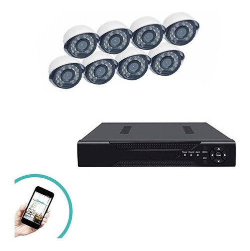 Kit 8 Cámaras Seguridad Full Hd 1080p 1mp Con Dvr E. Gratis 