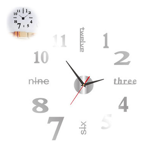 Reloj Dimensional 3d, Reloj Decor Que Brilla En La Oscuridad