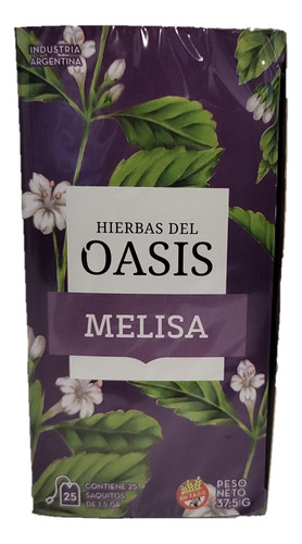 Té De Melisa Hierbas Del Oasis X 25 Saquitos