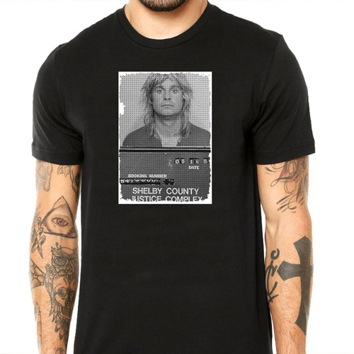 Camiseta Masculina Ozzy Osbourne Foto Preso - 100% Algodão