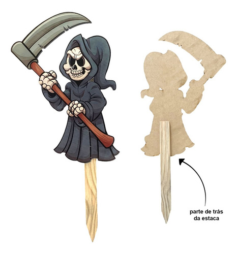 Estaca De Chão Em Mdf Desenho Morte Decoração De Halloween