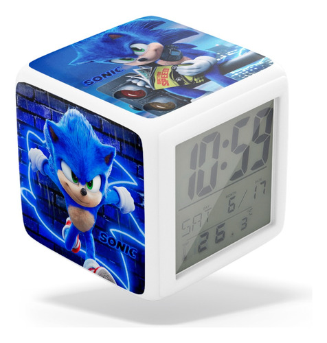 Reloj Despertador Multiluces - Sonic 