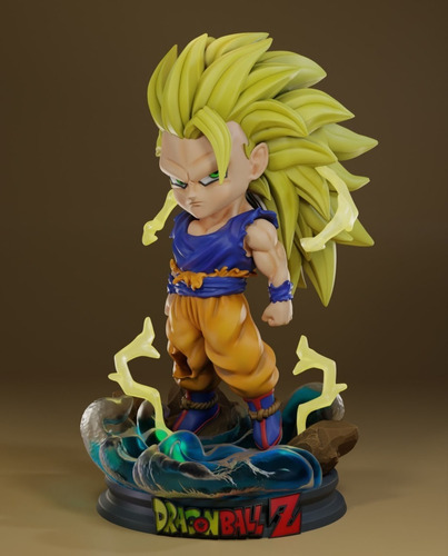 Archivo Stl Impresión 3d - Dragon Ball - Goku Ss3 Chibi