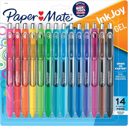 14 X Paper Mate Inkjoy Gel Retractable Pen, 0.7mm, Ink