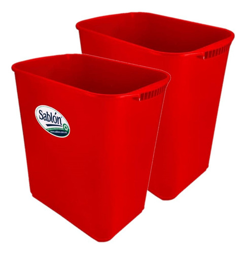 Bote de basura Sablón JUMBO 26Lrojo 2 unidades